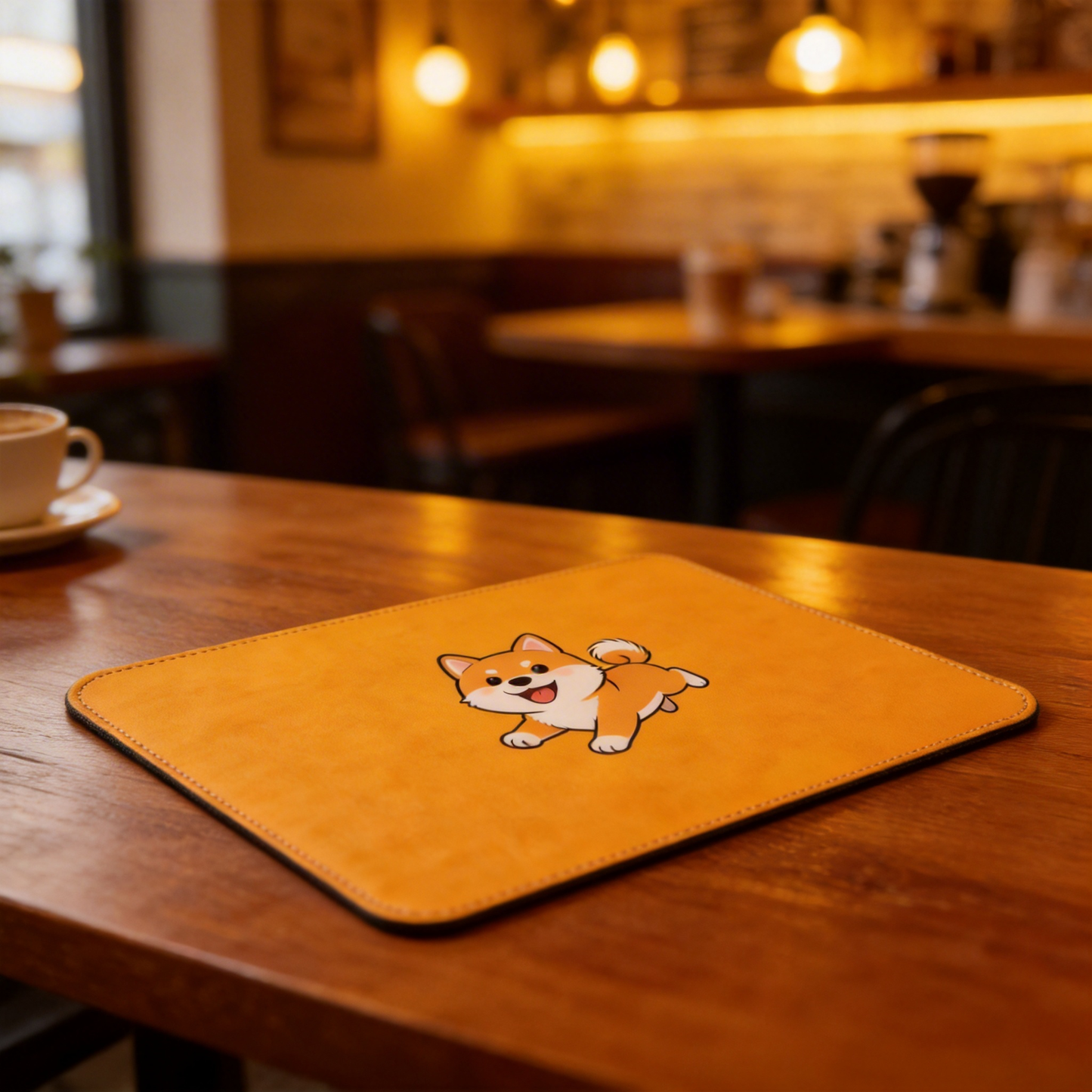 Shiba Inu Leather Desk Mat – A Playful Touch for Your Workspace