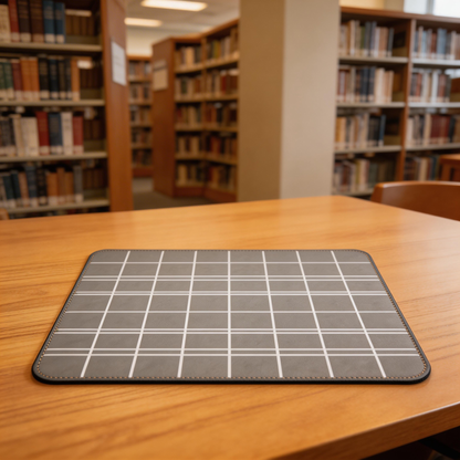 Grid Pattern Leather Desk Mat – Sleek & Functional Workspace Upgrade