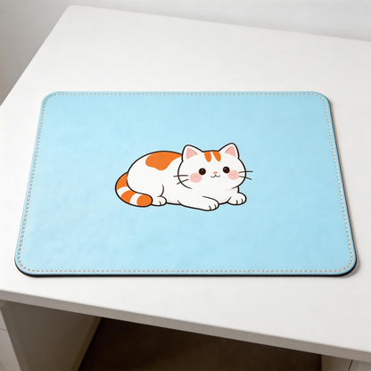 Adorable Cat Design | Leather Material | Cute Workspace Accessory | Perfect for Cat Lovers | Fun and Playful Vibe | Ideal for Any Desk Setup