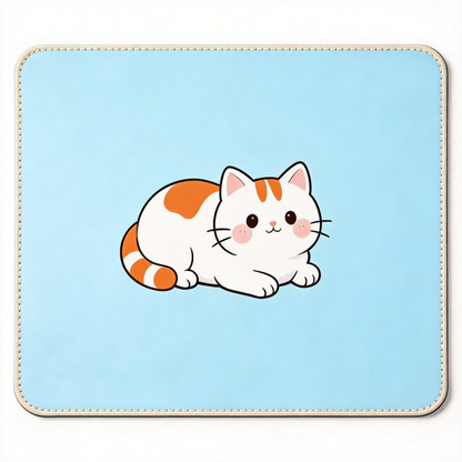 Adorable Cat Design | Leather Material | Cute Workspace Accessory | Perfect for Cat Lovers | Fun and Playful Vibe | Ideal for Any Desk Setup