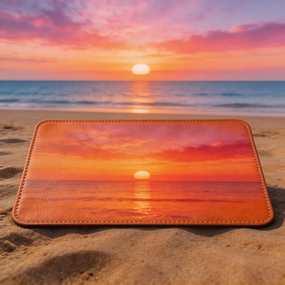 Ocean Sunset Leather Desk Mat – Bring a Calm Vibe to Your Desk
